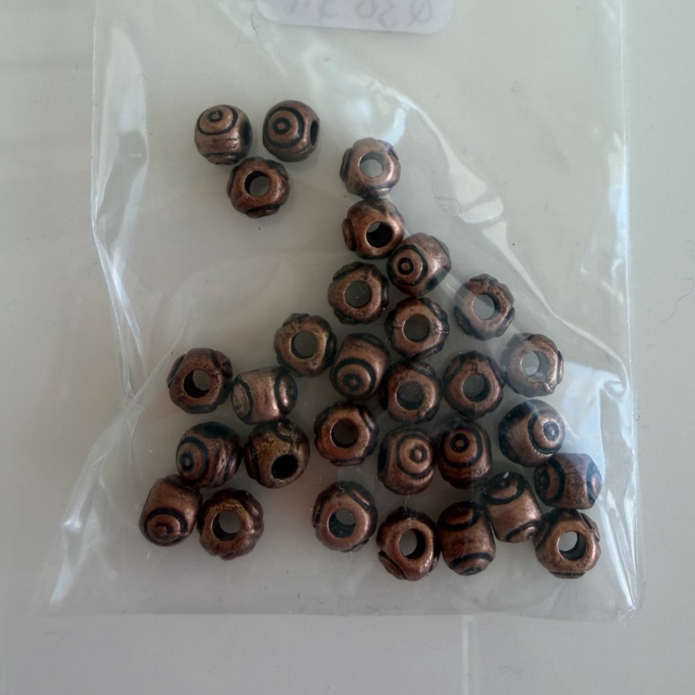 30 Antique Copper Tone Metal Spacer Beads, Findings for Jewelry Craft Making - Picture 5 of 6